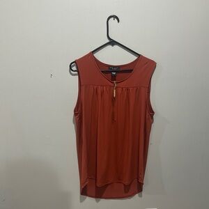 NWOT H by Halston Orange Sleeveless Blouse